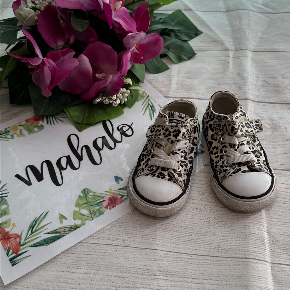 Converse Baby Shoes with Leopard Print